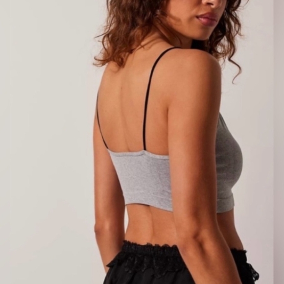 NWOT Intimately By Free People Heather Gray Seamless Strappy Brami, Size XS/S - Picture 2 of 4